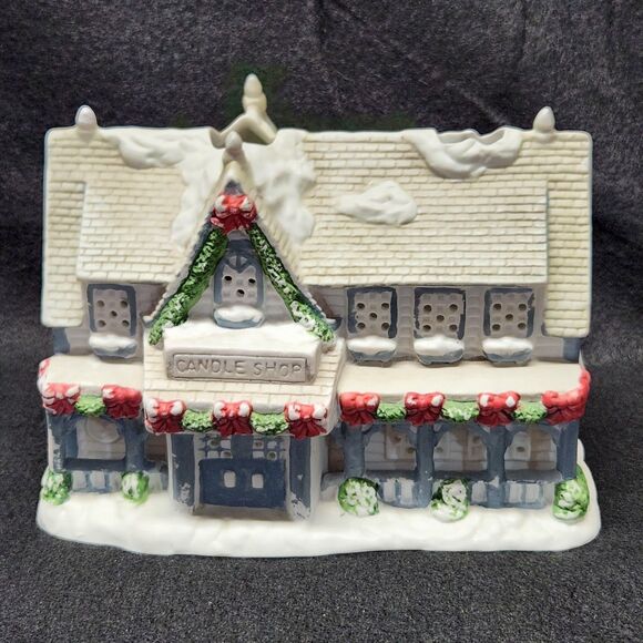 Partylite Tea Lite Candle Holder Retired Village House Candle Shop Vntg PO266 - Picture 1 of 8